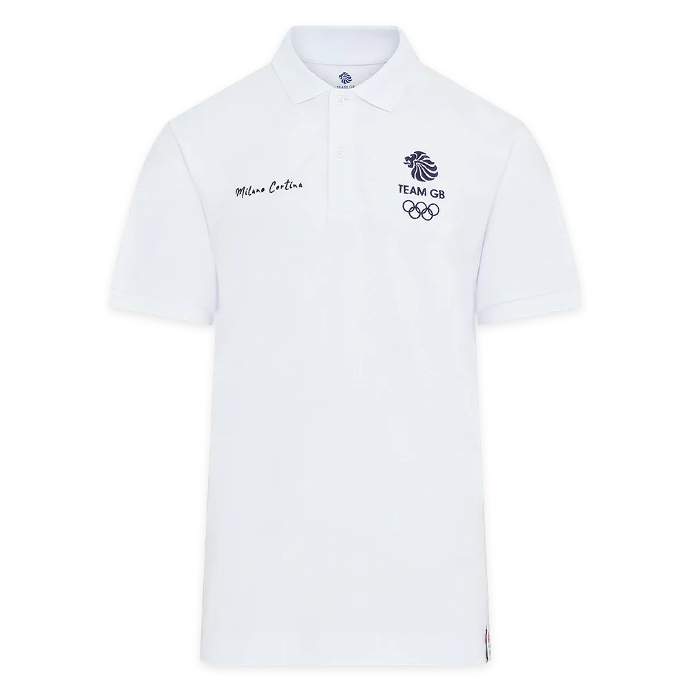 Team GB Polo Shirt Team GB Winter Olympics Milano Cortina 2026 Polo Shirt - White