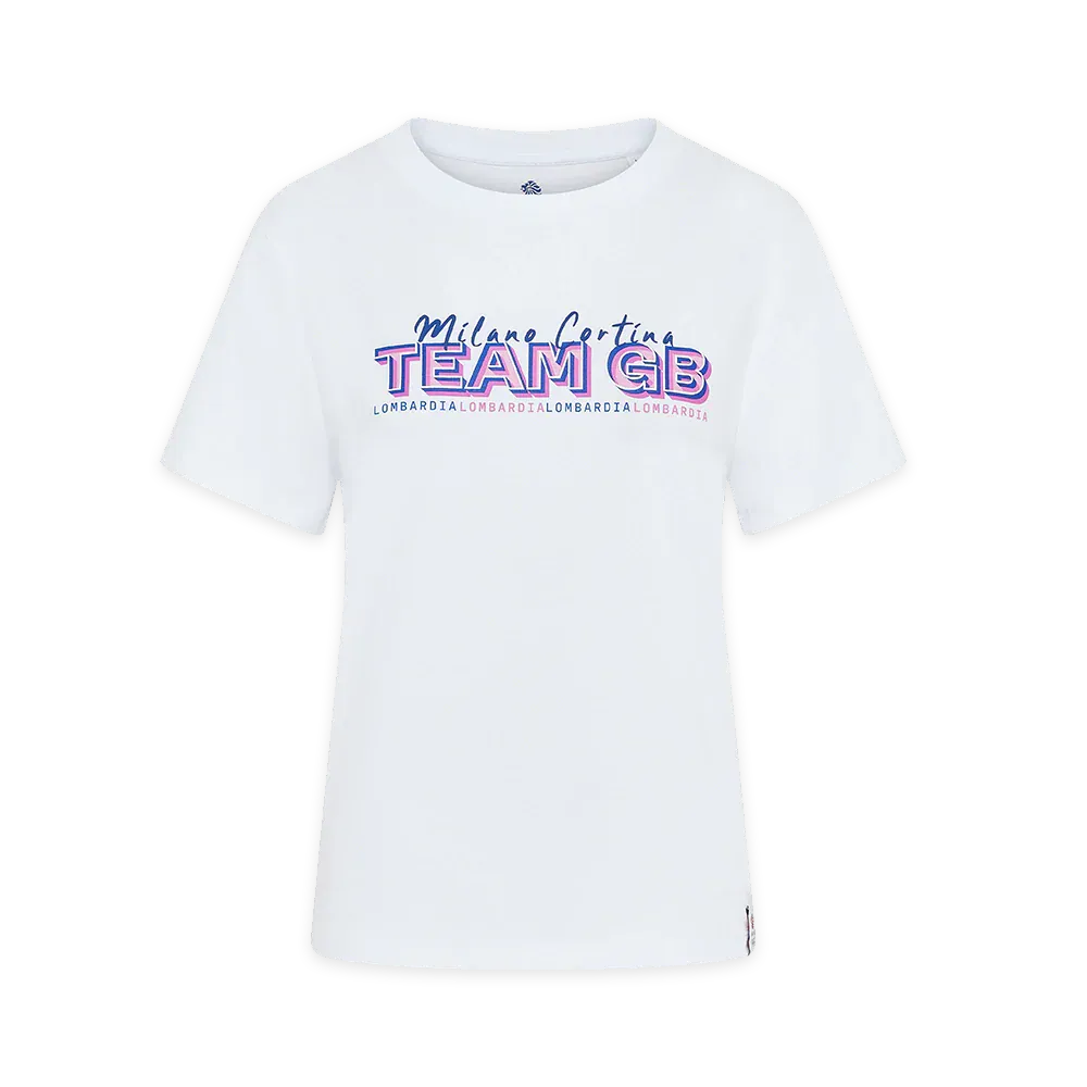 Team GB T-Shirt Team GB Winter Olympics Milano Cortina 2026 Womens T-Shirt - White