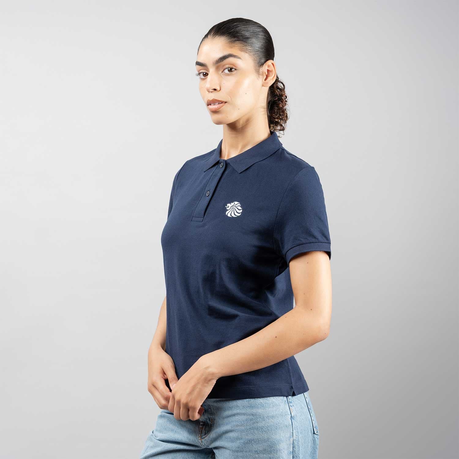 Team GB Polo Shirt Women's Team GB Mono Small Lion Polo  - Navy
