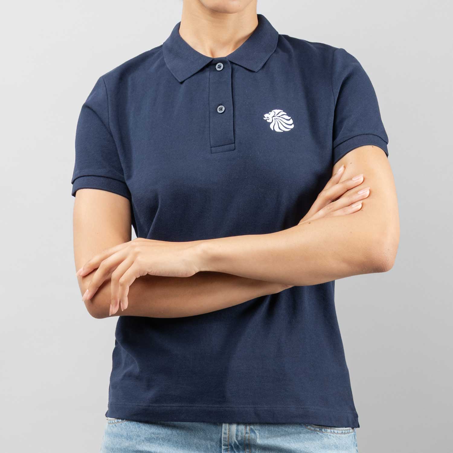 Team GB Polo Shirt Women's Team GB Mono Small Lion Polo  - Navy