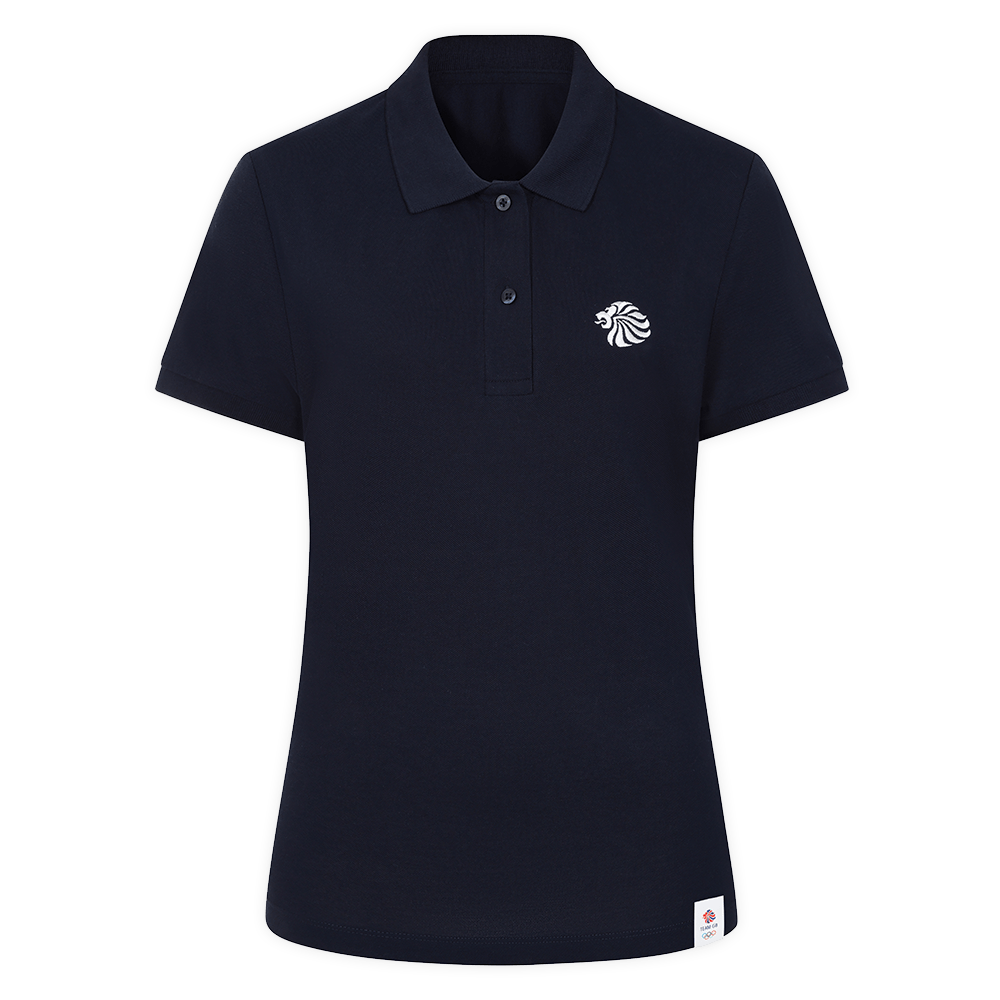 Team GB Polo Shirt Women's Team GB Mono Small Lion Polo  - Navy