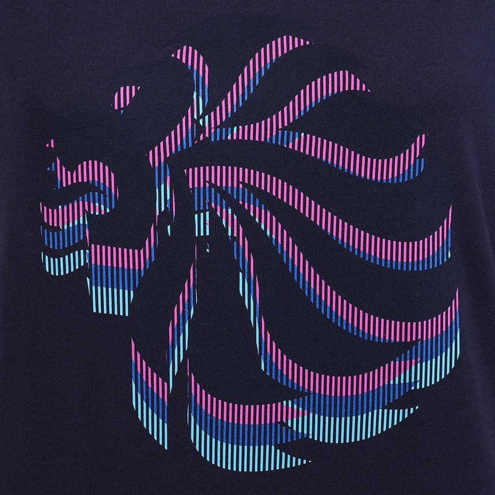 Team GB T-Shirt Women's Team GB Stacked Large Lion Graphic T-Shirt  - Navy
