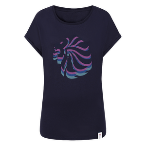 Team GB T-Shirt Women's Team GB Stacked Large Lion Graphic T-Shirt  - Navy