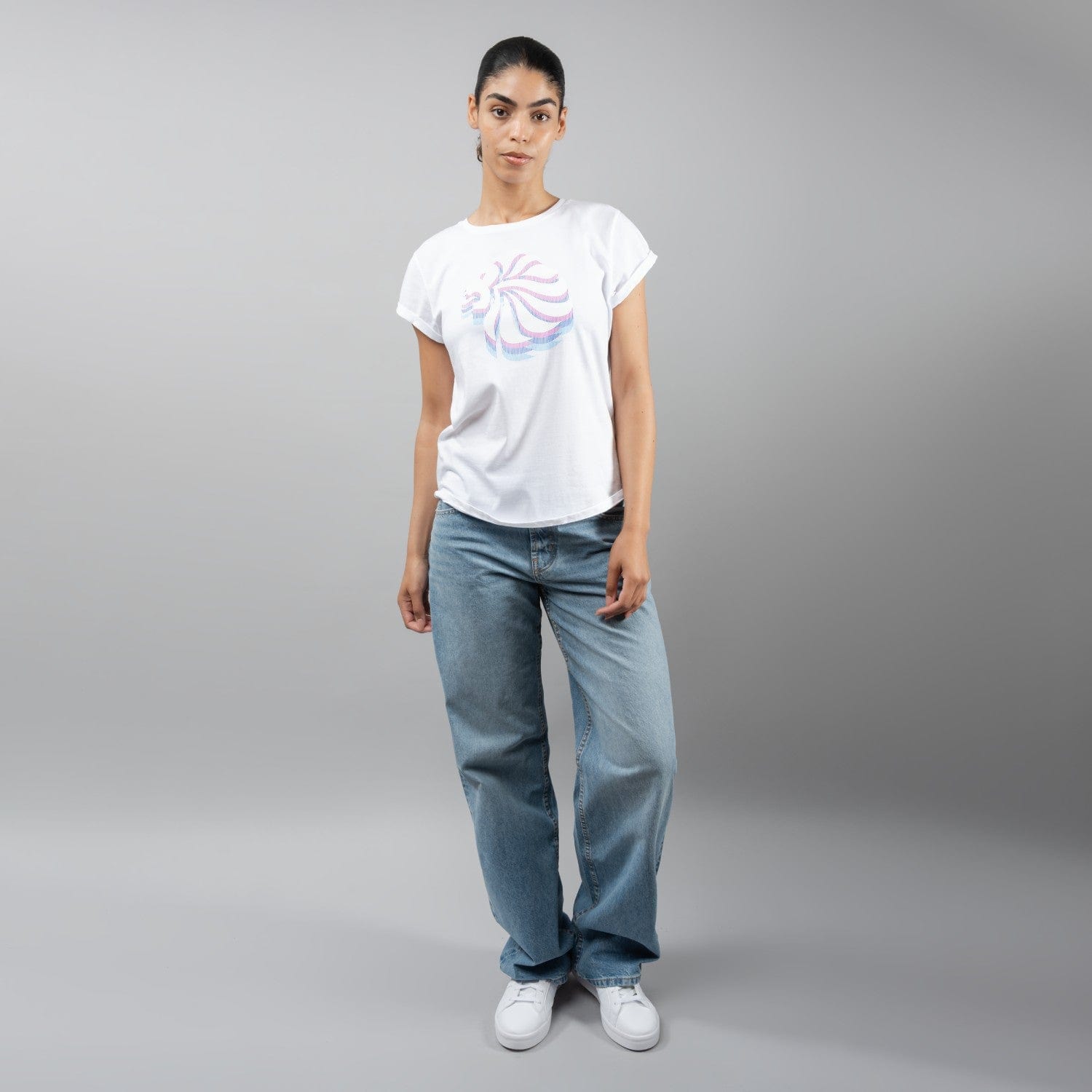 Team GB T-Shirt Women's Team GB Stacked Large Lion Graphic T-Shirt  - White