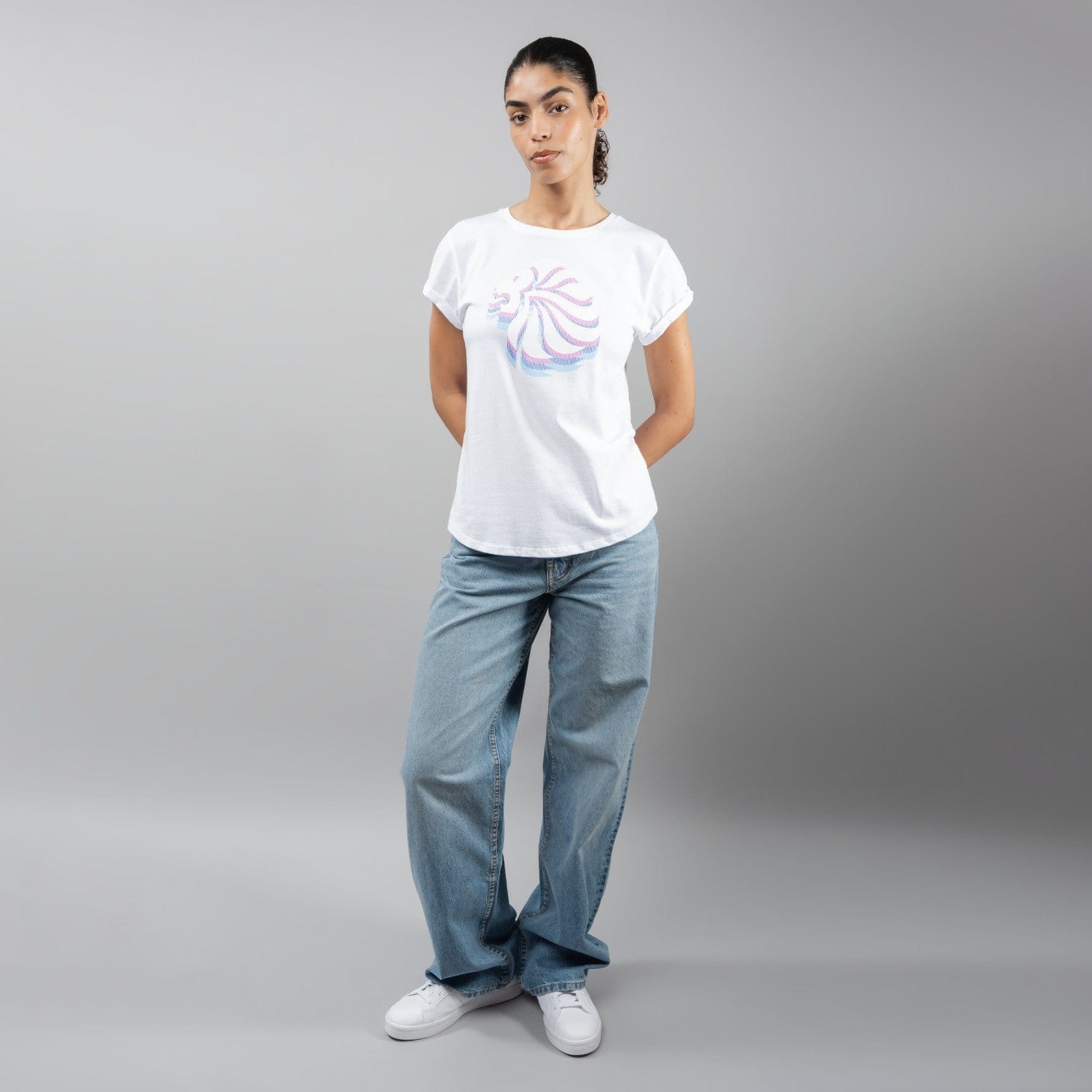 Team GB T-Shirt Women's Team GB Stacked Large Lion Graphic T-Shirt  - White