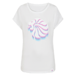 Team GB T-Shirt Women's Team GB Stacked Large Lion Graphic T-Shirt  - White