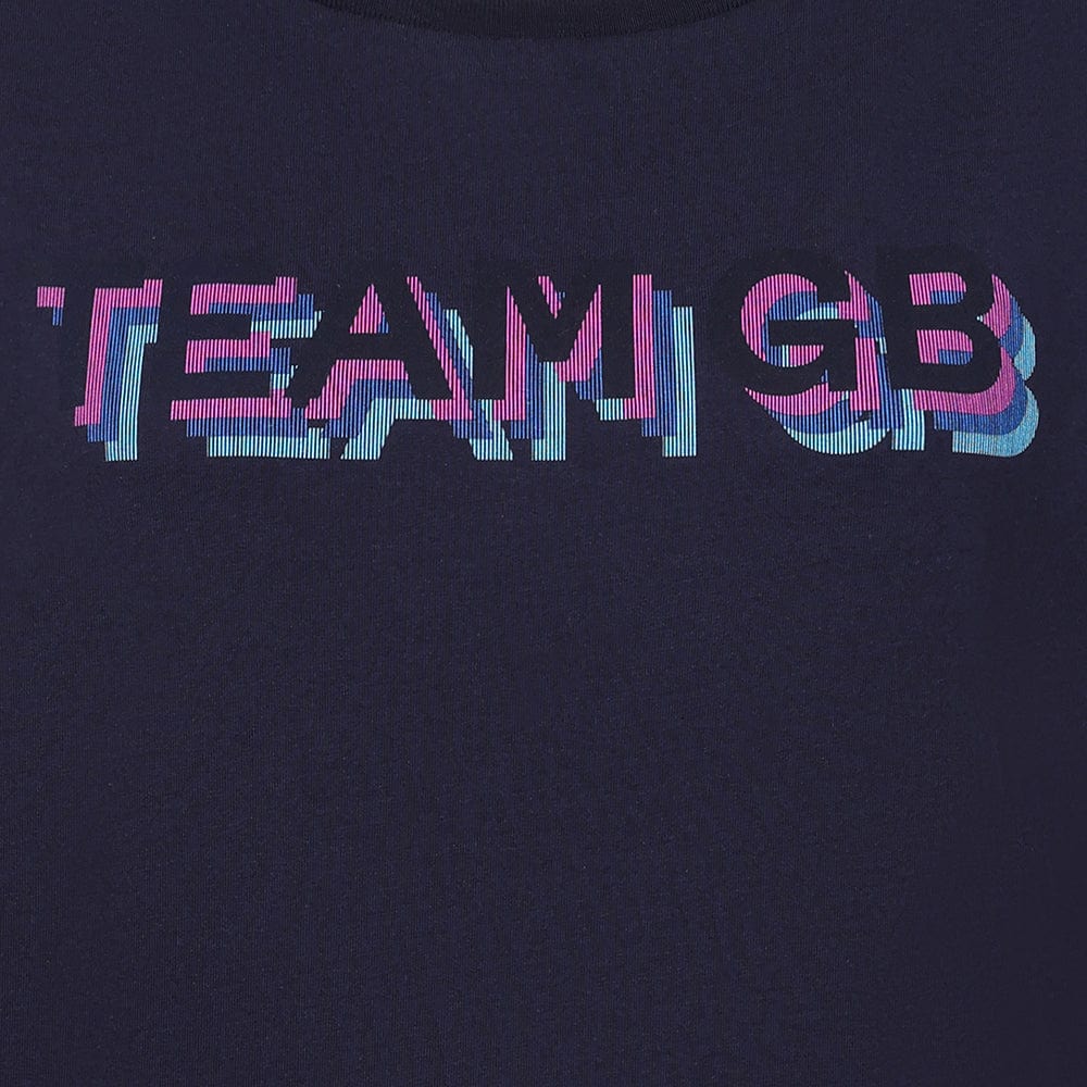 Team GB T-Shirt Women's Team GB Stacked Text T-Shirt - Navy  - Navy
