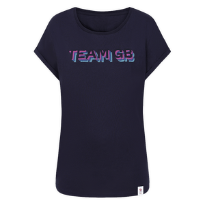Team GB T-Shirt Women's Team GB Stacked Text T-Shirt - Navy  - Navy