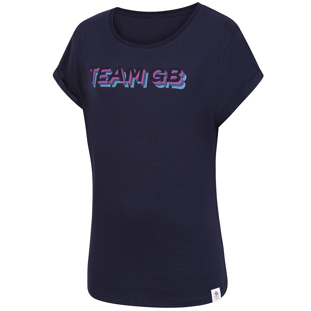 Team GB T-Shirt Women's Team GB Stacked Text T-Shirt - Navy  - Navy