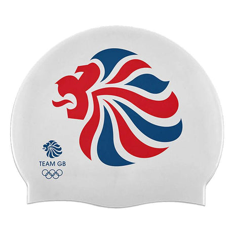 Team GB Lion Silicone Swim Cap - White