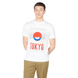 Ben Sherman Team GB Men's White Tokyo Art T-Shirt - Model